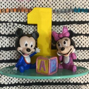 Disney Baby Micky and Minnie Mouse Vintage Cake Topper Baby’s First Birthday